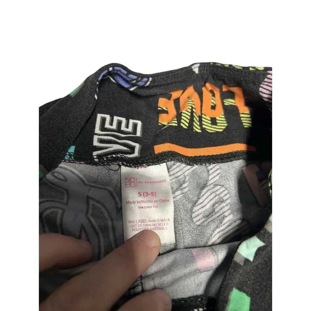 No Boundaries Girls Love Print Bike Shorts Size S 3-5 Stretch Casual Colorful
